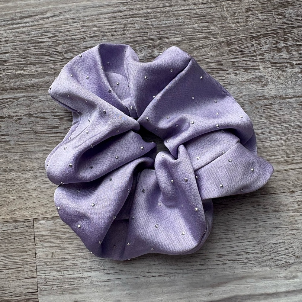 Purple Scrunchie with Silver Accents